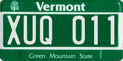 VT license plate XUQ011