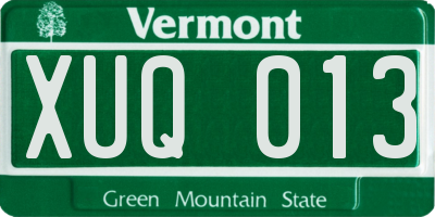 VT license plate XUQ013