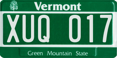 VT license plate XUQ017