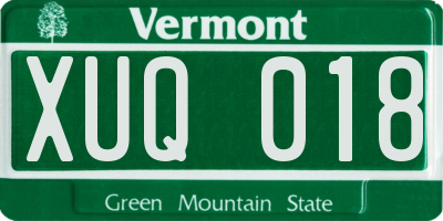 VT license plate XUQ018