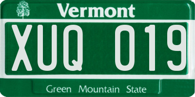 VT license plate XUQ019