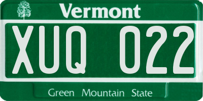 VT license plate XUQ022
