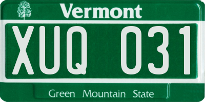 VT license plate XUQ031