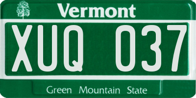 VT license plate XUQ037