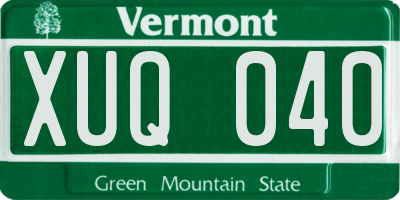 VT license plate XUQ040