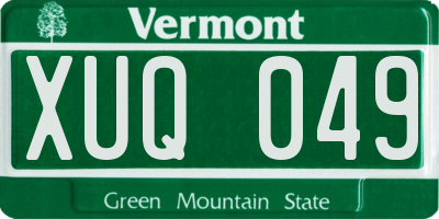 VT license plate XUQ049