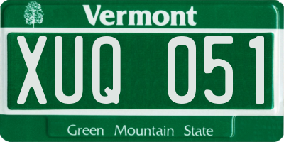 VT license plate XUQ051