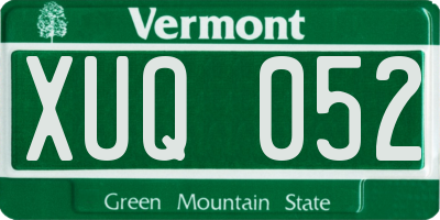 VT license plate XUQ052