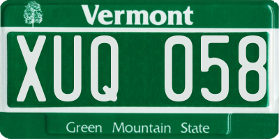 VT license plate XUQ058