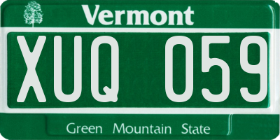 VT license plate XUQ059