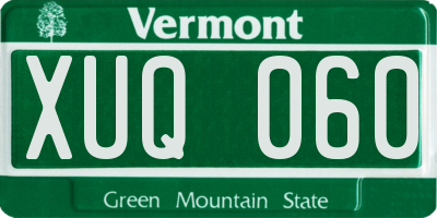 VT license plate XUQ060