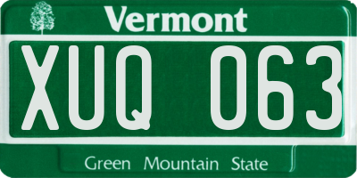 VT license plate XUQ063