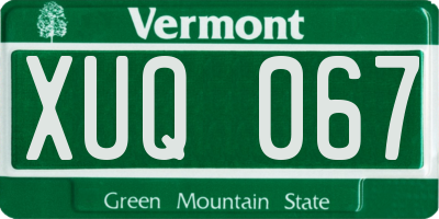VT license plate XUQ067