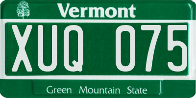 VT license plate XUQ075