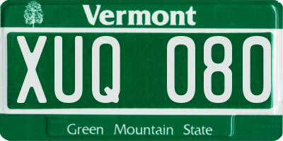 VT license plate XUQ080