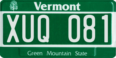 VT license plate XUQ081