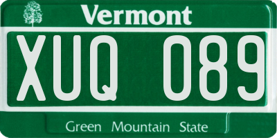 VT license plate XUQ089