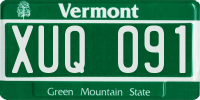 VT license plate XUQ091