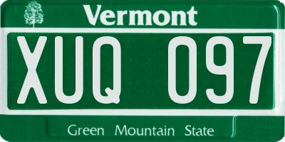 VT license plate XUQ097