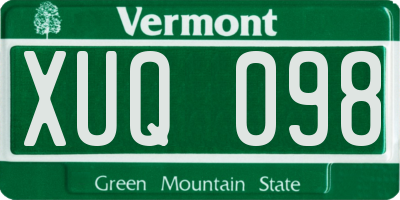 VT license plate XUQ098