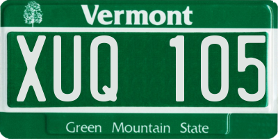VT license plate XUQ105