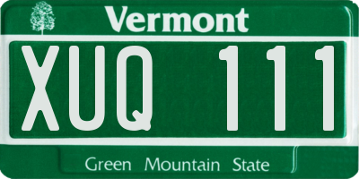 VT license plate XUQ111