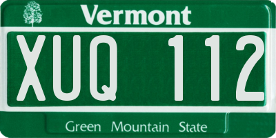 VT license plate XUQ112