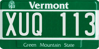 VT license plate XUQ113