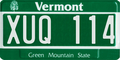 VT license plate XUQ114