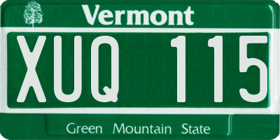 VT license plate XUQ115