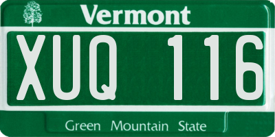 VT license plate XUQ116