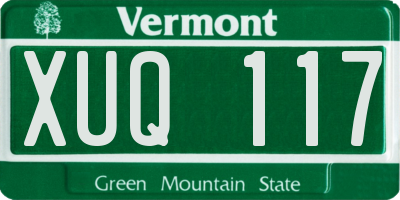 VT license plate XUQ117