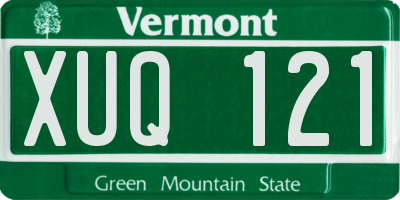 VT license plate XUQ121