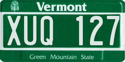 VT license plate XUQ127