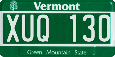 VT license plate XUQ130