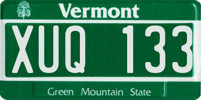 VT license plate XUQ133