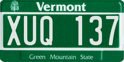 VT license plate XUQ137