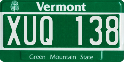 VT license plate XUQ138