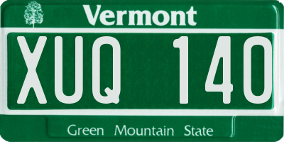 VT license plate XUQ140