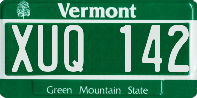 VT license plate XUQ142