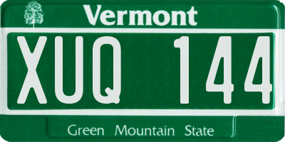 VT license plate XUQ144