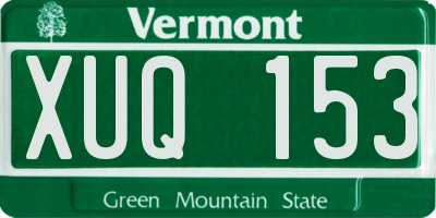 VT license plate XUQ153