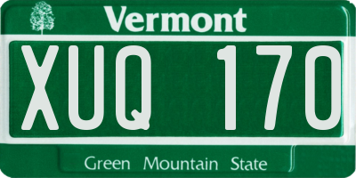 VT license plate XUQ170