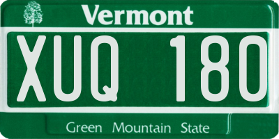 VT license plate XUQ180