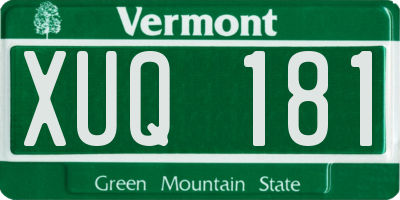 VT license plate XUQ181
