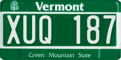 VT license plate XUQ187