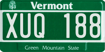 VT license plate XUQ188