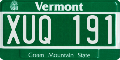 VT license plate XUQ191