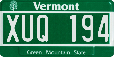 VT license plate XUQ194