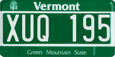 VT license plate XUQ195